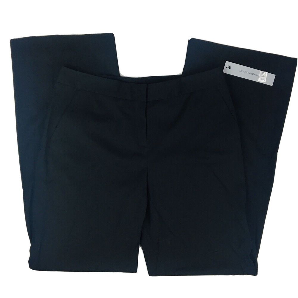 Classiques Entier Woman's 8 Wide Leg Trousers Black Dress Pants Stretch NEW $229